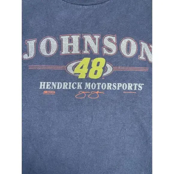 Vintage 2000s Chase Authentics Jimmie Johnson Nascar T Shirt Adult Large Blue - Picture 9 of 12